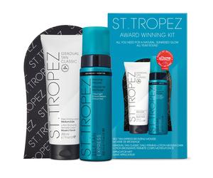 St.Tropez Self Tan Award Winning Kit, Express Bronzing Mousse 200 ml, Body Lotion 200 ml, Applicator Mitt, Vegan skincare