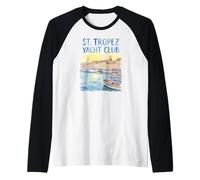 St. Tropez Yacht Club Watercolor Raglan Baseball Tee