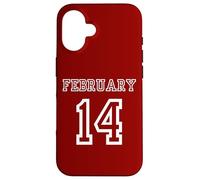 St. Valentines Day February 14th Varsity Typography Minimal Case for iPhone 16