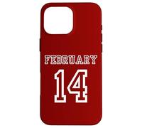 St. Valentines Day February 14th Varsity Typography Minimal Case for iPhone 16 Pro Max