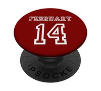 St. Valentines Day February 14th Varsity Typography Minimal PopSockets Adhesive PopGrip