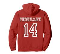 St. Valentines Day February 14th Varsity Typography Minimal Pullover Hoodie
