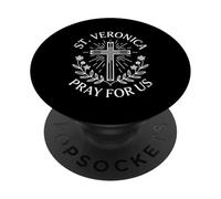 St. Veronica Pray For Us Floral Catholic Christian PopSockets Adhesive PopGrip