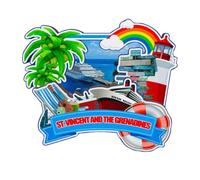 St. Vincent and The Grenadines St. Vincent and The Grenadines Magnet Fridge Magnet Wooden 3D Landmarks Travel Collectible Souvenirs Decoration Handmade -4921