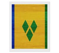 St. Vincent and The Grenadines Wood Flag Diamond 5D Painting Kits for Adult Beginners Round Full Drill DIY Wall Art Craft Decor Gift 16"x20"