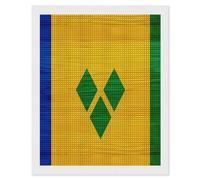 St. Vincent and The Grenadines Wood Flag Diamond 5D Painting Kits for Adult Beginners Square Full Drill DIY Wall Art Craft Decor Gift 16"x20"