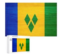 St. Vincent And The Grenadines Wood Flag Stylish Adults Jigsaw Puzzle Funny Wooden Intelligent Game Art Home Decor