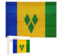 St. Vincent And The Grenadines Wood Flag Stylish Adults Jigsaw Puzzle Funny Wooden Intelligent Game Art Home Decor