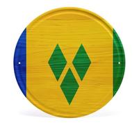 St. Vincent And The Grenadines Wood Flag Stylish Iron Signs & Plaques