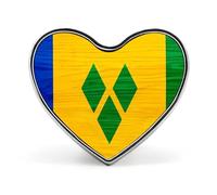 St. Vincent And The Grenadines Wood Flag Unisex Novelty Brooches & Pins Heart Metal Lapel Badge for Clothing Shawl Hat