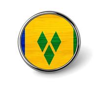St. Vincent And The Grenadines Wood Flag Unisex Novelty Brooches & Pins Round Metal Lapel Badge for Clothing Shawl Hat