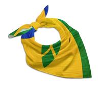 St. Vincent And The Grenadines Wood Flag Women's Novelty Bandanas Square Head Scarf Lightweight Satin Scarves for Neck Hat Bag Decor