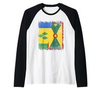 St. Vincent Grenada Half Flag Raglan Baseball Tee