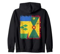St. Vincent Grenada Half Flag Zip Hoodie