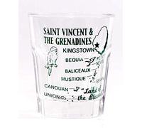 St.Vincent & The Grenadines Caribbean Vintage Map Outline Shot Glass