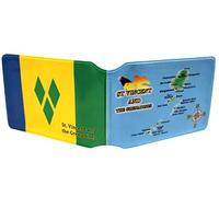 St. Vincent & The Grenadines Flag Credit Card Bus Pass Wallet Slimline Travel Rail Ticket Holder Cover for Oyster Business Zip ID Card - Bifold - Party Bag Gift School Leaver Uni (1x Wallet)