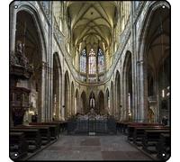 St. Vitus Cathedral,Prague,Czech Republic,Europe Vintage Metal Square Tin Sign Movie 12x12 Inch Funny plaques Coffee Club Pub Man Cave Bar Cafe Garage Kitchen Wall Retro Art Decor rectangle sign Gift