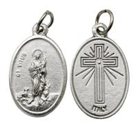 St Vitus Medal Charms, 3 Pack Double Sided Religious Pendant with Jump Ring | Back Radiant Cross Marked Italy, Catholic Charm for Rosary DIY Jewelry Making Craft Devotional Gift