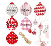 St. Wood Ornaments | 12 Pieces Heart Tree Ornaments | Exquisite Festive Decorations for Living Room, Bedroom, Door