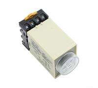 ST3PF De-energization Delay Controller DC24V AC220V Time Relay | Precise Timing Adjustment, Dual Voltage Compatibility, Robust Construction, 9x4x5cm Compact Size, Includes Base