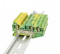 ST4-TW-PE Earthing Spring Connector 3 Connections 4mm² Din Rail Ground Terminal Block 5Pcs(10 Pcs)