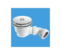 McAlpine Chrome on Plastic Waste 110mm Flange & Cover 90 x 50mm 1.5" ST90CP10-HP2 in White McAlpine White