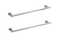 Sta Steel Bathroom Accessories Set Towel Holder Toilet Paper Holder Towel Ring Bathrobe Hook Towel Rack Bar Round Brushed Finish Bathroom Hardware Kit 60cm Length 4 Pieces (60cm Bar 2 Piece