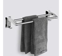Sta Steel Double Pole Towel Rack with Two Hooks Wall Mounted Towel Holder for Bathroom and Kitchen No Drilling Required 70 cm (80cm)