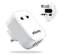 Staaly US/EU to UK Plug Adapter, 3 USB ports, 10A Fused, 2 Pin to 3 Pin Adapter Plug UK accept EU (Type C/E/F), US (Type A) & 2-pin British Bathroom Plug for Electric Shaver, Toothbrush & Razor