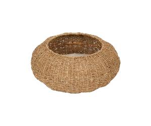 Staart Teamson Pets Indoor Wicker Cat or Small Dog Bed, Tan/Cream | Bowl Shaped Lounger Basket, Removable Washable Cushion, Neith Collection