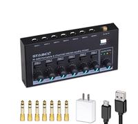 STABCL Mini 6-Channel Audio Mixer with 7 pcs 6.35mm to 3.5mm Adapter Jack, Stereo Line Mixer for Sub-Mixing, Multi-Input (Mic/Guitar/Keyboard/Bass)