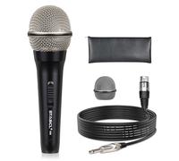STABCL Professional Wired Microphone for Karaoke Singing, Metal Vocal Dynamic Microphone XLR with 13.12ft Audio Cable and ON/Off Switch, Corded Microphone for Speaker, Karaoke Machine, Dj