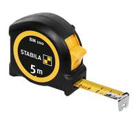 STABILA BM 100 Pocket Tape Measure 5m Metric Scale Shatterproof ABS Case Moveable Start Hook Belt Clip MID Accuracy