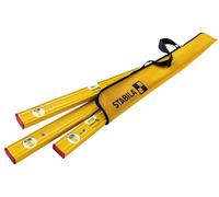 STABILA Pro Set 80 AS 4-Piece Spirit Level Set: 120 cm / 60 cm / 30 cm / Bag, Reinforced Aluminium Profile, Integrated Non-Slip Stopper, Made in