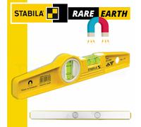 Stabila Type81SREM 25cm/10-inch Rare Earth Magnetic Spirit Level with Holster, Yellow/Black