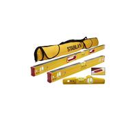 Stabila Aluminum Magnetic Type 196-2 M Magnetic Level Set 3 Vial Beam Box, Yellow - 3 Piece