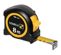 Stabila BM 100 Tape Measure 8m ABS Compact Soft-Grip Shock-Absorbing 19579