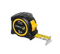STABILA BM 300 Pocket Tape Measure 5M with Double Sided Metric Scale Shatterproof PC/ABS Housing SPIKES Hook Belt Clip MID Accuracy