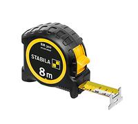 STABILA BM 300 Pocket Tape Measure 8M Double-Sided Metric Scale Shatterproof PC/ABS Housing SPIKES Hook Belt Clip MID Accuracy
