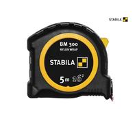 STABILA BM 300 Pocket Tape Measure 5M with Double Sided Metric Scale Shatterproof PC/ABS Housing SPIKES Hook Belt Clip MID Accuracy