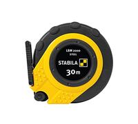 STABILA Capsule Tape Measure LBM 2000 Steel, 30 m, Steel Measuring Tape with Metric Scale and Nylon Wrap Coating, Universal Hook, Shatterproof Capsule, MID Accuracy