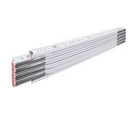 STABILA Folding Rule Type 1607, 2 m, White, Metric Scale, High Quality PEFC Certified Wood, Enclosing Joint Plates