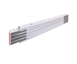 STABILA Folding Rule Type 1607, 2 m, White, Metric Scale, High Quality PEFC Certified Wood, Enclosing Joint Plates