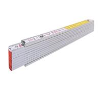 STABILA Folding Rule Type 717, 2 m, White, White/Yellow, Metric Quick Read Scale, Angle Function, PEFC Certified Wood, Polyamide Joints