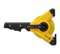 Stabila Frame Tape Measure LBM 1000 STEEL, 50 m, Steel Measuring Tape with Metric Scale and Nylon Wrap Coating, Universal Hook, Shatterproof Frame, MID Accuracy, LBM 1000, 50 m, Black/Yellow