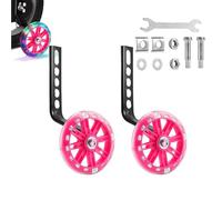 Stabilisers for Childs Bike, 2 Pack Flash Training Wheels for Kids Bike Stabilisers for Kids Bike 12 14 16 18 20 Inch Single Speed Bike, Kids Stabilisers for Bikes, Kids Bicycle Stabilisers, Pink