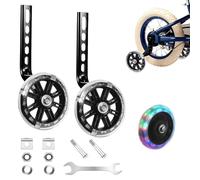 Stabilisers for Childs Bike Training Wheels Adjustable Bike Stabilisers with 12 14 16 18 20 Inch Equipped with Flashing Quiet Wheels Flash Wheels Bicycle Stabiliser Mounted Kit for Boys Girls