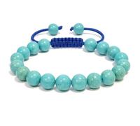 Stabilized Turquoise Bracelet - Healing Crystal Bracelet for Women, Men - Chic Gemstone Bracelets for Men and Women - 8mm Round Bead Bracelets for Spiritual Healing, Protection, Positive Energy