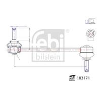Stabilizer Link Rear Axle Left Coupling Rod 183171 FEBI BILSTEIN for JAGUAR