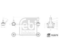 FEBI BILSTEIN 192879 Stabiliser Bar Link/Coupling Rod Rear Right Left Fits Kia